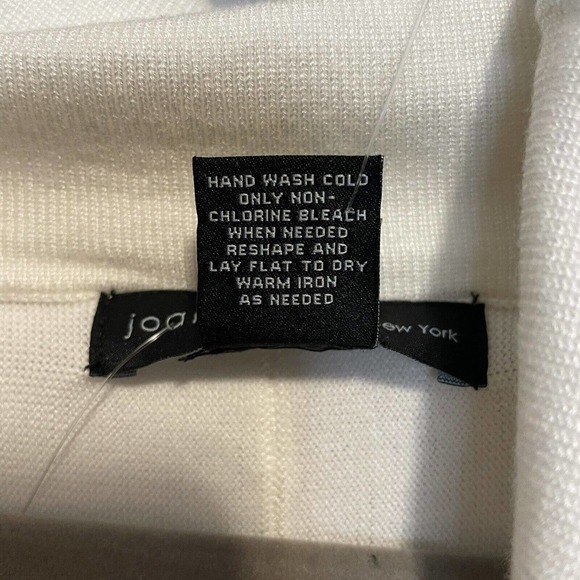 Joan Vass Relaxed Fit Cowl Neck Pullover Sweater White Slouchy Size S New - Picture 5 of 13